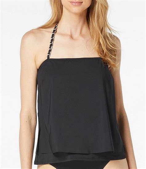 bandeau tankini michael kors|Textured Stretch Bandeau Bikini Top .